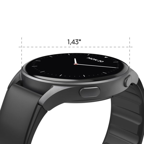 Hama 8900 GPS AMOLED 1.43" viedpulkstenis ar silikona siksniņu - melns