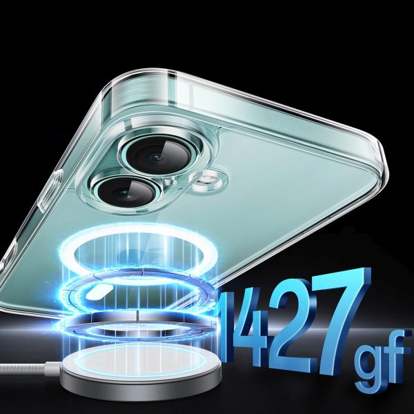 1028353-3-etui-na-iphone-16-plus-classy-clear-magnetic-z-mag-ugreen-hurtownia-dropshipping.jpg iPhone 16 Plus elegants, caurspīdīgs magnētiskais maciņš ar MagSafe aizsargpārklājumu — caurspīdīgs