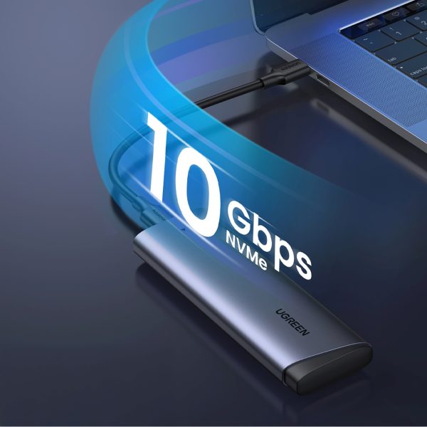 M.2 NVMe PCIe SSD korpuss - sudrabs