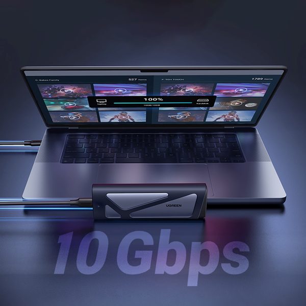 M.2 NVMe/SATA SSD korpuss - sudrabs