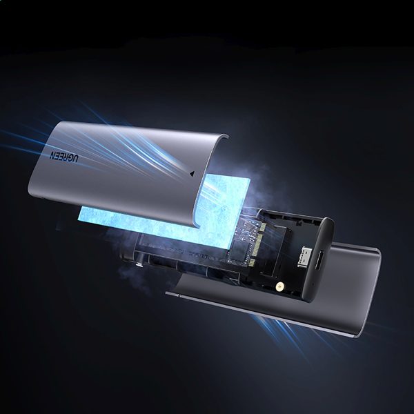 M.2 NVMe/SATA SSD korpuss - sudrabs