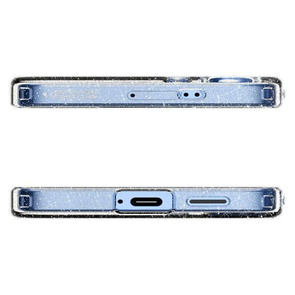 Samsung Galaxy S25+ šķidro kristālu maciņš - caurspīdīgs, mirdzošs