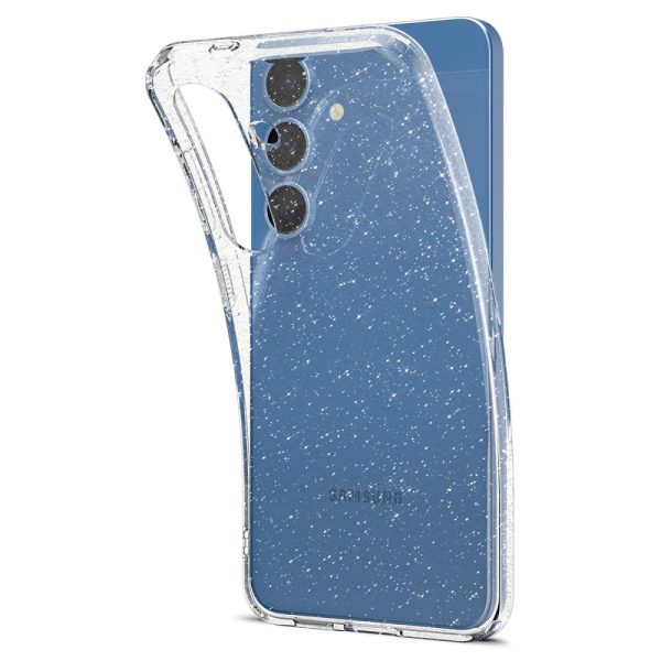 Samsung Galaxy S25+ šķidro kristālu maciņš - caurspīdīgs, mirdzošs