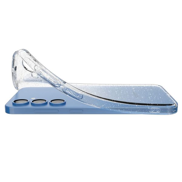 Samsung Galaxy S25+ šķidro kristālu maciņš - caurspīdīgs, mirdzošs