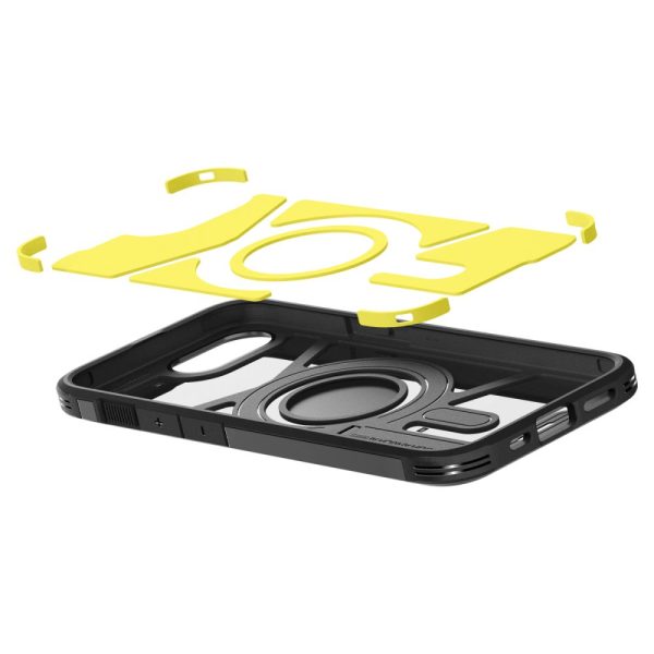 iPhone 16e vāciņš ar izturīgu MagSafe statīvu — melns