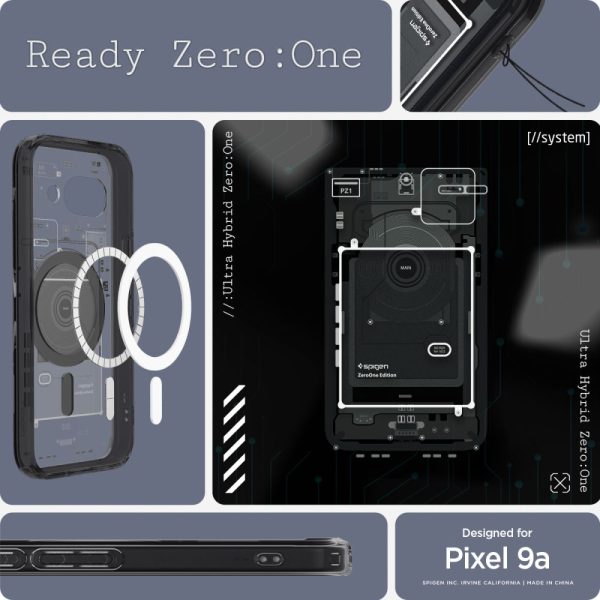 Google Pixel 9A Zero One Ultra Hybrid MagSafe vāciņš — melns