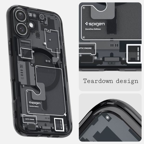 iPhone 16 Ultra Hybrid MagSafe Zero One aizsargvāciņš — tumši pelēks