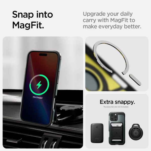 iPhone 16 Pro vāciņš ar izturīgu MagSafe statīvu — zaļš