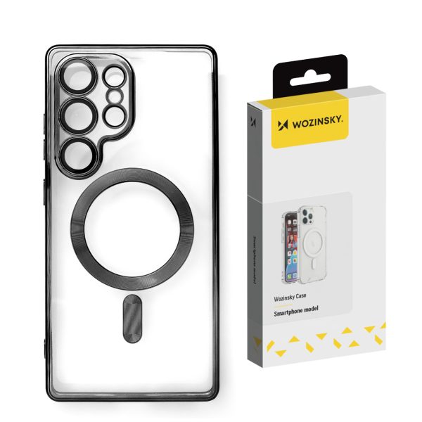 Samsung Galaxy S25+ galvanizēts maciņš ar Magsafe tehnoloģiju - melns