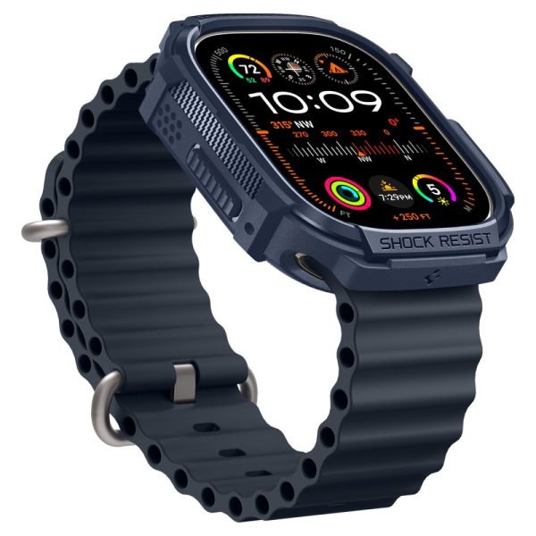 Apple Watch Ultra 1/2 Rugged Armor aizsargapvalks, 49 mm - tumši zils