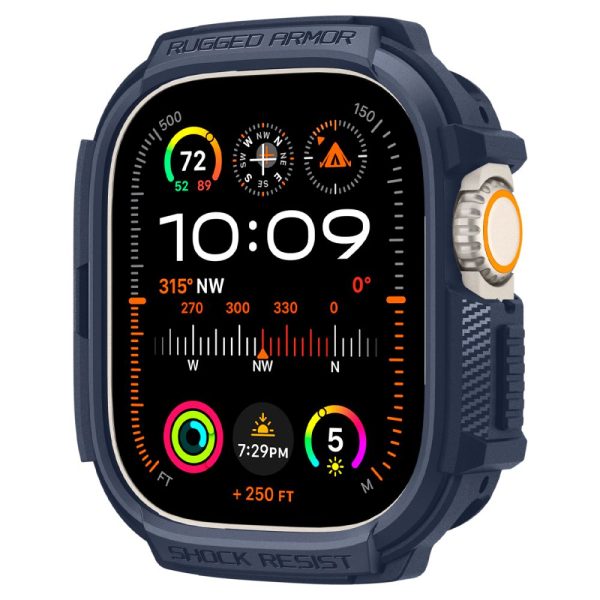 Apple Watch Ultra 1/2 Rugged Armor aizsargapvalks, 49 mm - tumši zils