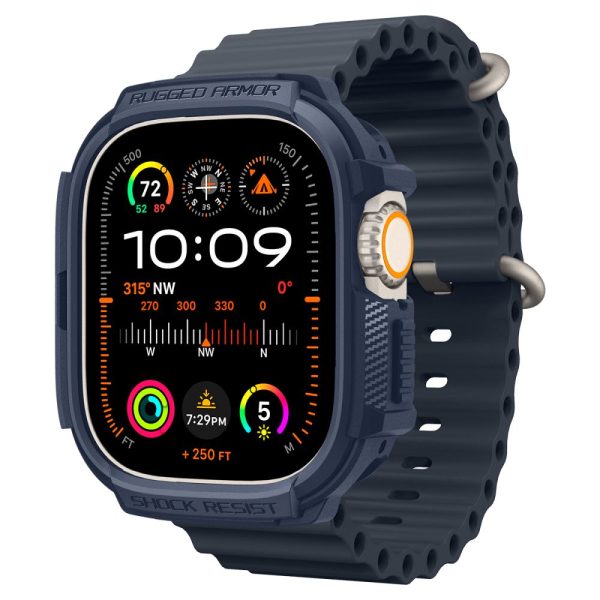 Apple Watch Ultra 1/2 Rugged Armor aizsargapvalks, 49 mm - tumši zils