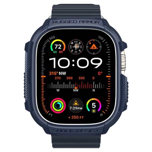 Apple Watch Ultra 1/2 Rugged Armor aizsargapvalks, 49 mm - tumši zils