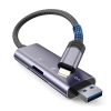 SD/Micro SD atmiņas karšu lasītājs ar iPhone Lightning/USB-A savienotāju - pelēks