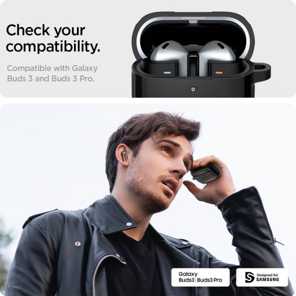 Samsung Galaxy Buds 3 / 3 Pro Rugged Armor austiņu maciņš - melns