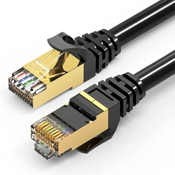 Kabelis, tīkla kabelis, interneta vītā pāra RJ45 CAT6 15 m melns