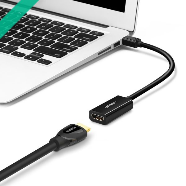 Mini DisplayPort uz HDMI FHD 1080p adapteris — melns
