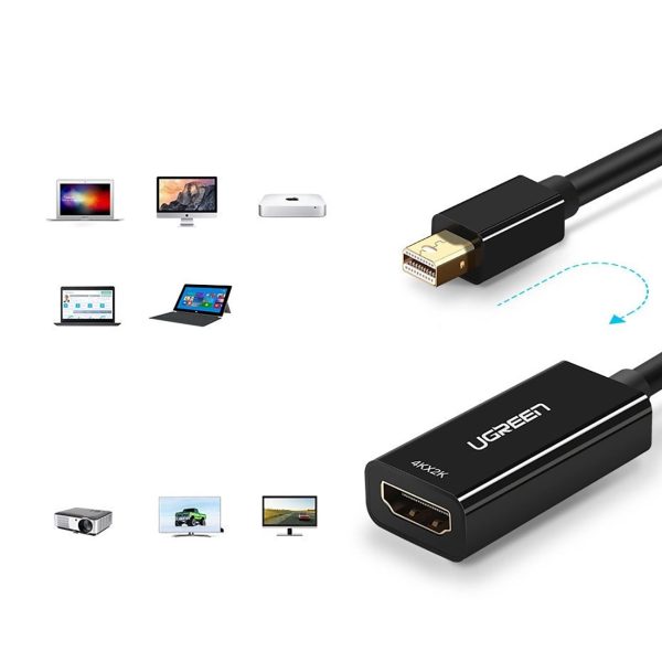 Mini DisplayPort uz HDMI FHD 1080p adapteris — melns