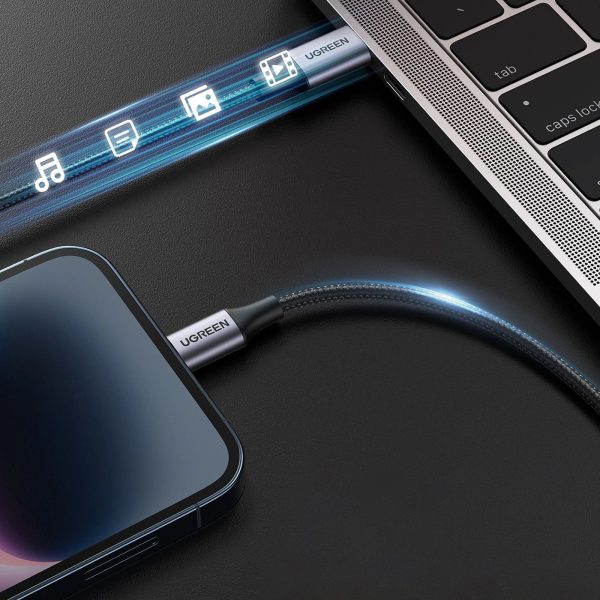 Lightning uz USB-C MFi kabelis 1,5 m - pelēks