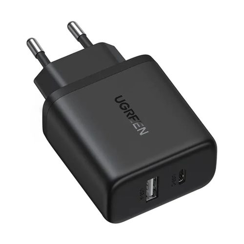 1030163-1-ladowarka-sieciowa-x227-gan-usb-a-usb-c-20w-czar-ugreen-hurtownia-dropshipping.jpg X227 GaN USB-A USB-C 20W sienas lādētājs - melns