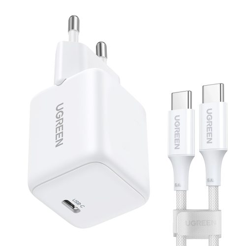 1030172-1-ladowarka-sieciowa-x513-gan-usb-c-30w-z-kablem-usb-ugreen-hurtownia-dropshipping.jpg X513 GaN USB-C 30W sienas lādētājs ar 1m USB-C kabeli - balts