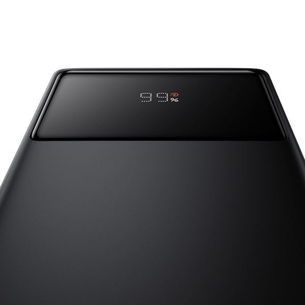 Powerbank 30000mAh 22.5W ar USB-A - USB-C 3A 30cm kabeli - melns