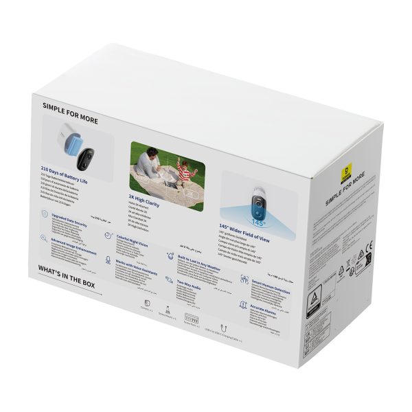 Āra kamera Security N1 2K novērošanai - balta