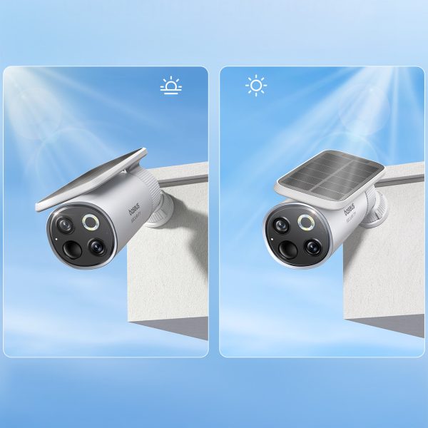 Saules enerģijas āra novērošanas komplekts ar 2 3K kamerām, 8x 16 GB - balts