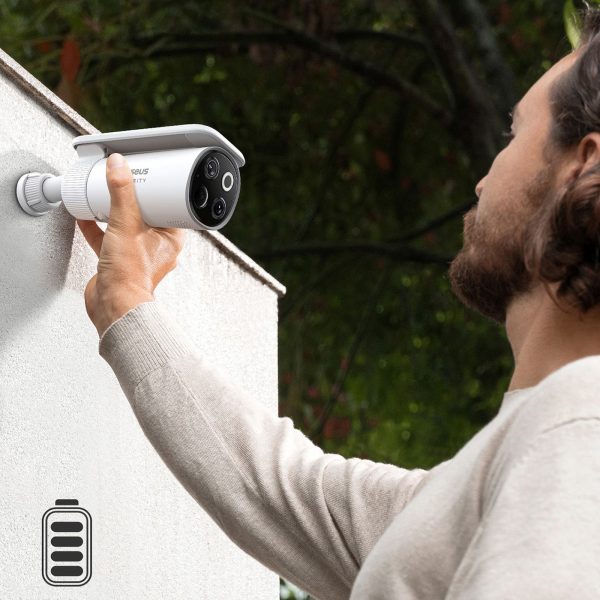 Saules enerģijas āra novērošanas komplekts ar 2 3K kamerām, 8x 16 GB - balts