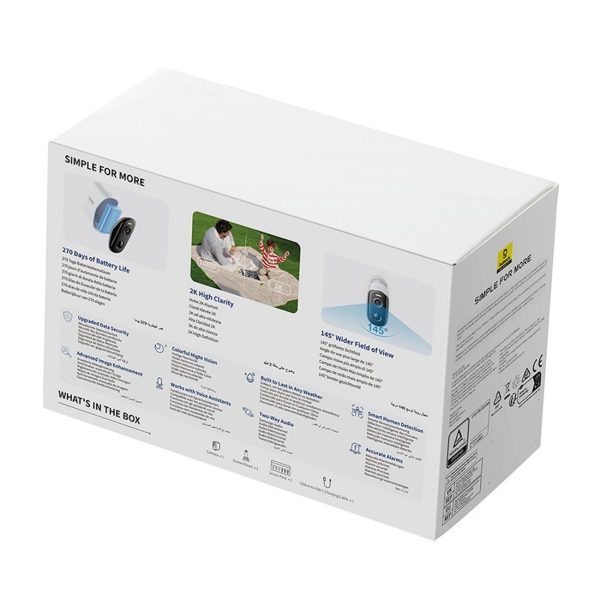Āra drošības kamera ar 2K izgaismotāju, Wi-Fi, 7800 mAh