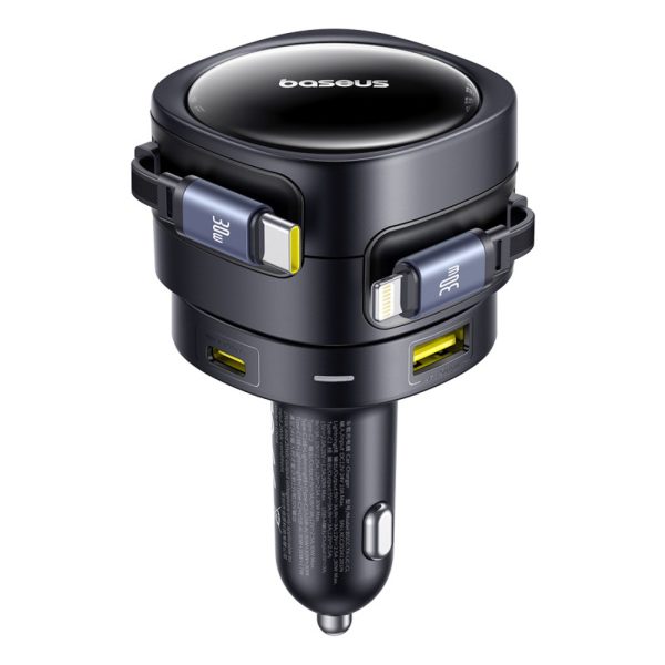 1030194-2-ladowarka-samochodowa-usb-c-z-kablem-usb-c-iphone-baseus-hurtownia-dropshipping.jpg USB-C automašīnas lādētājs ar USB-C iPhone Lightning kabeli 90W - melns