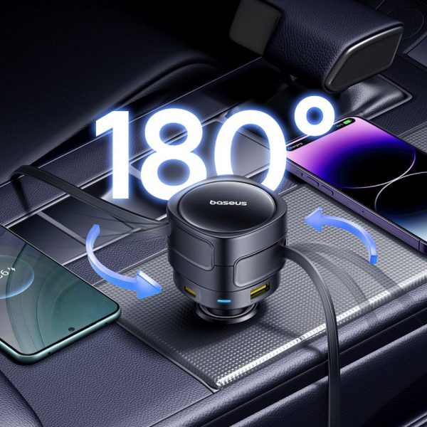 1030194-8-ladowarka-samochodowa-usb-c-z-kablem-usb-c-iphone-baseus-hurtownia-dropshipping.jpg USB-C automašīnas lādētājs ar USB-C iPhone Lightning kabeli 90W - melns