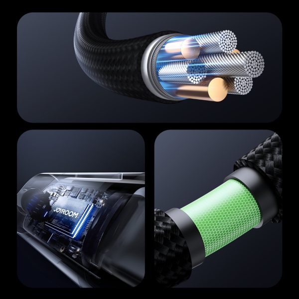 USB-C 100W 1,2m displeja kabelis - melns