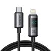 USB-C displeja kabelis - iPhone Lightning 30W 1.2m - melns