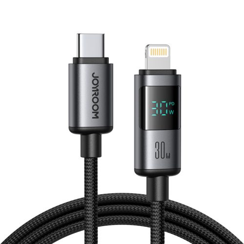 USB-C displeja kabelis - iPhone Lightning 30W 1.2m - melns