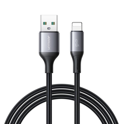 USB-A - iPhone Lightning 3A kabelis 2m - melns