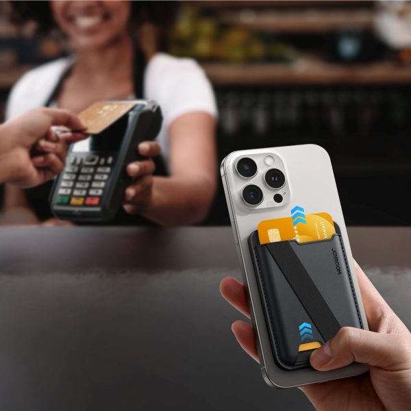 Magnētiskā maka 3 kartēm, saderīga ar MagSafe - melna