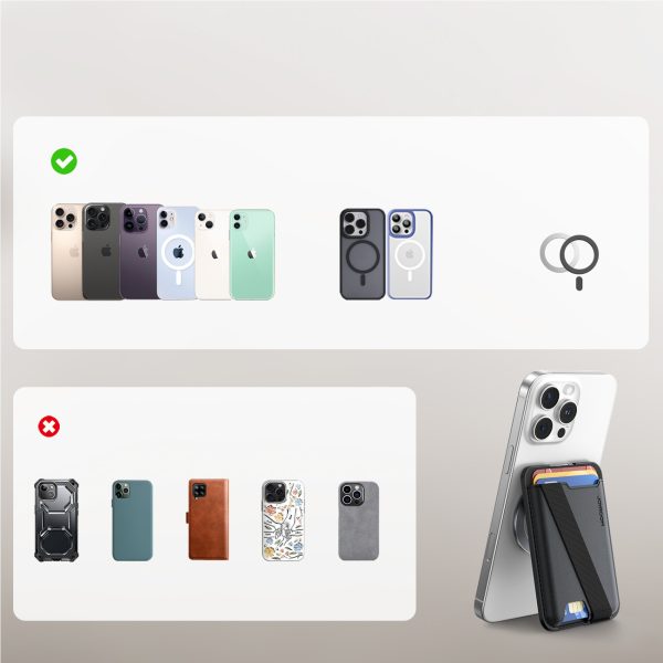 Magnētiskā maka 3 kartēm, saderīga ar MagSafe - melna