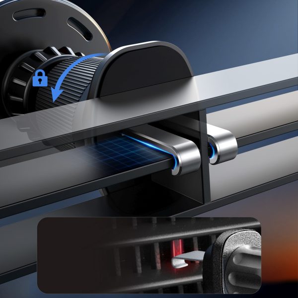 MagSafe bezvadu automašīnas lādētājs tālrunim uz paneļa - melns