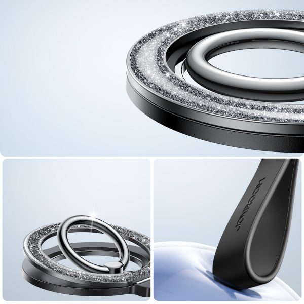 Magnētiskais gredzena turētājs telefonam - melns