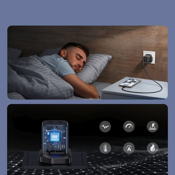 45 W Lielbritānijas USB-C sienas lādētājs — melns