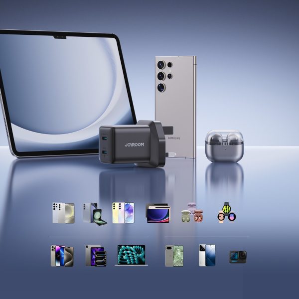 45 W Lielbritānijas USB-C sienas lādētājs — melns