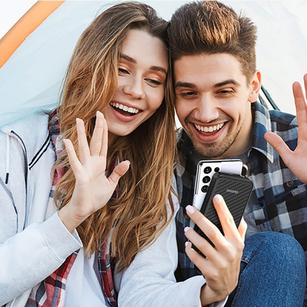 K11 10000mAh Powerbank ar iebūvētiem vadiem - melns