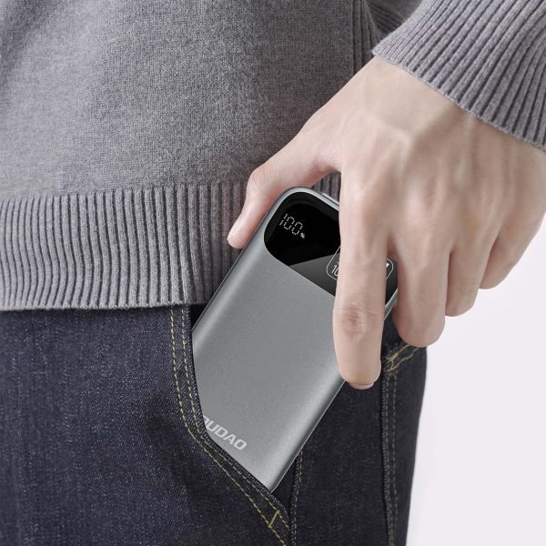 K31 10000 mAh 22,5 W PD Powerbank ar iebūvētu kabeli - pelēks