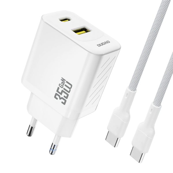 1030243-1-ladowarka-sieciowa-z-kablem-usb-c-1m-35w-biala-dudao-hurtownia-dropshipping.jpg Sienas lādētājs ar USB-C kabeli 1m 35W - balts