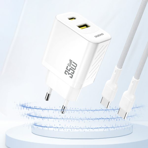 1030243-4-ladowarka-sieciowa-z-kablem-usb-c-1m-35w-biala-dudao-hurtownia-dropshipping.jpg Sienas lādētājs ar USB-C kabeli 1m 35W - balts