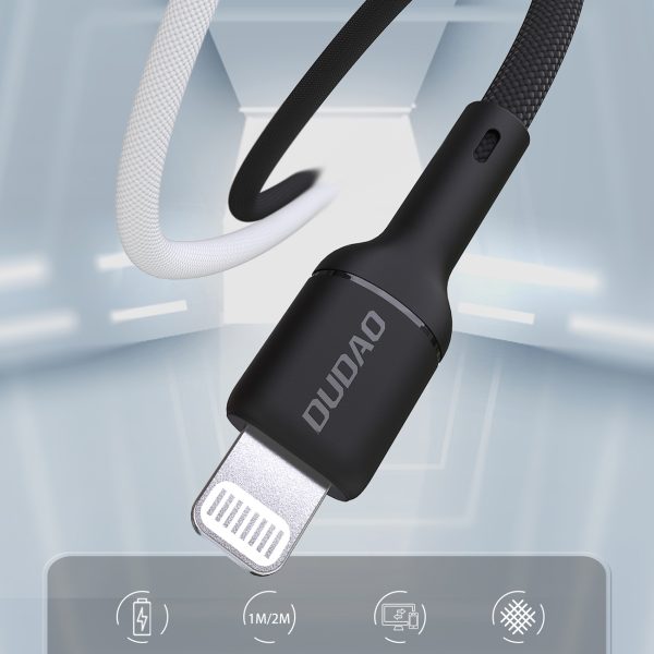 1030255-4-kabel-przewod-usb-c-iphone-lightning-30w-1m-dudao-hurtownia-dropshipping.jpg USB-C - iPhone Lightning 30W 1m kabelis - melns