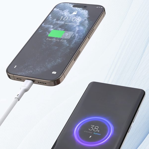 USB-C - iPhone Lightning 30W 2m kabelis - balts