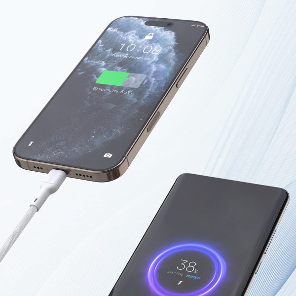 USB-C PD 240W 2m kabelis - balts