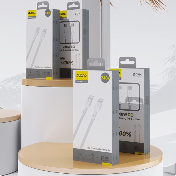 USB-C PD 240W 2m kabelis - balts